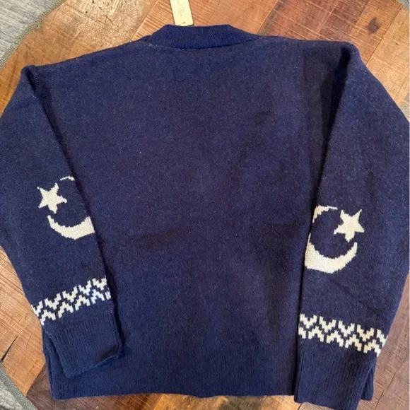 Navy Horse Pattern Cardigan- NWT - Picture 3 of 3